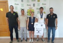 Recibimiento a Rocío Ferrón y Javier Rodríguez por sus éxitos en el Campeonato Europeo Máster de Natación celebrado en Belgrado