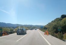 La autovía A-381 se somete a obras de reparación de un puente del término de Los Barrios