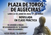 Javier Mena en una novillada práctica con promesas de la tauromaquia nacional en Algeciras